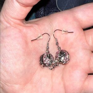 Elegant Pink and Silver Earrings
